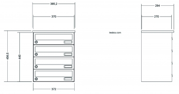 Preview: Leabox Aufputz Edelstahl